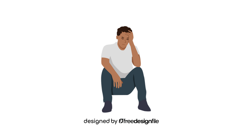 Stressed man clipart