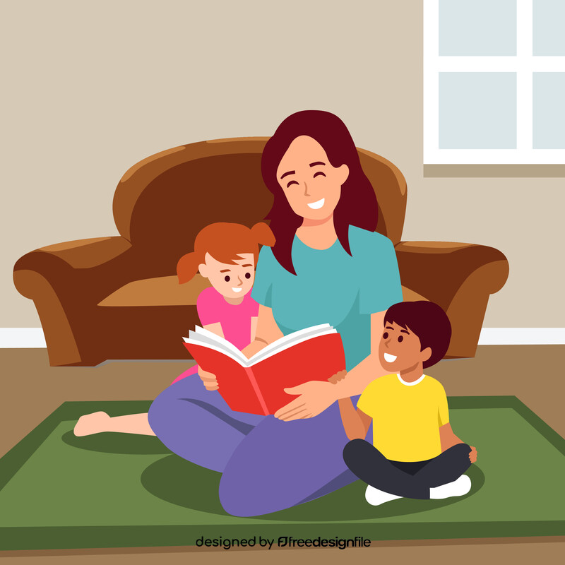 Family living room illustration vector