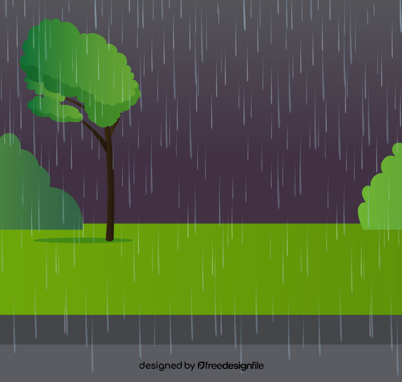 Rainy park illustration vector