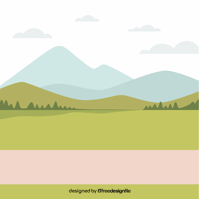 Simple landscape illustration vector