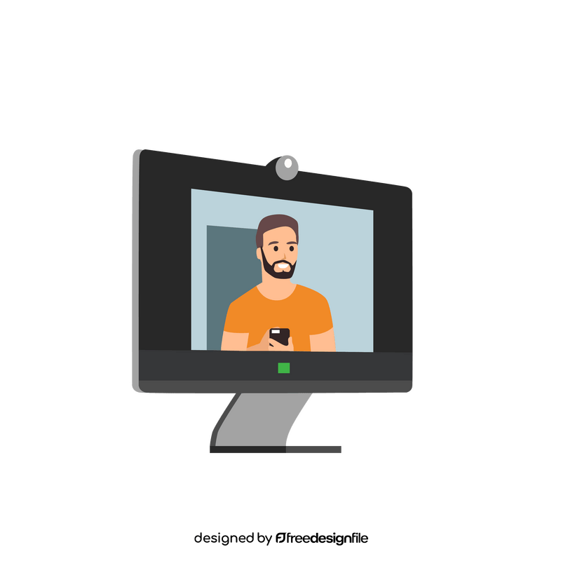 Man on computer clipart