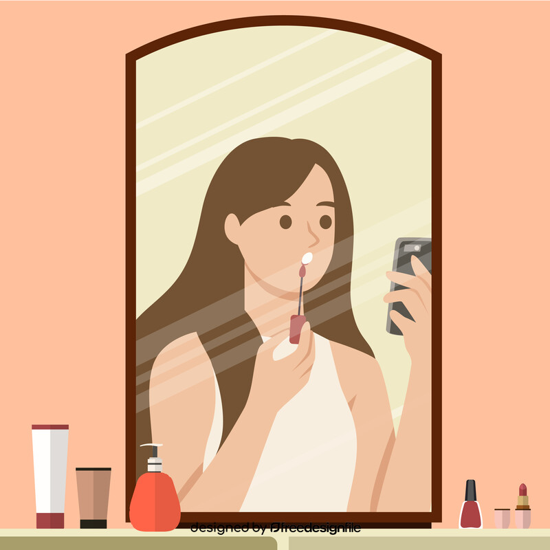 Woman makeup illustration vector