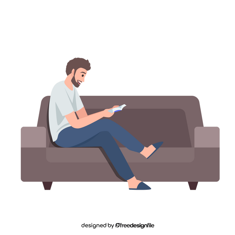 Man reading book clipart