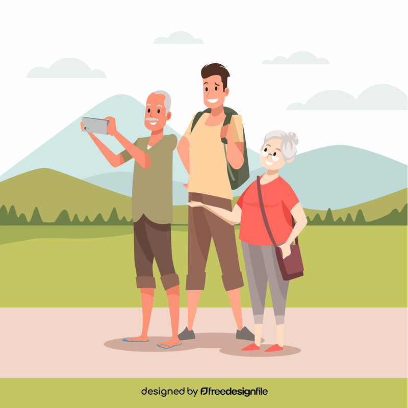 Family vacation illustration vector