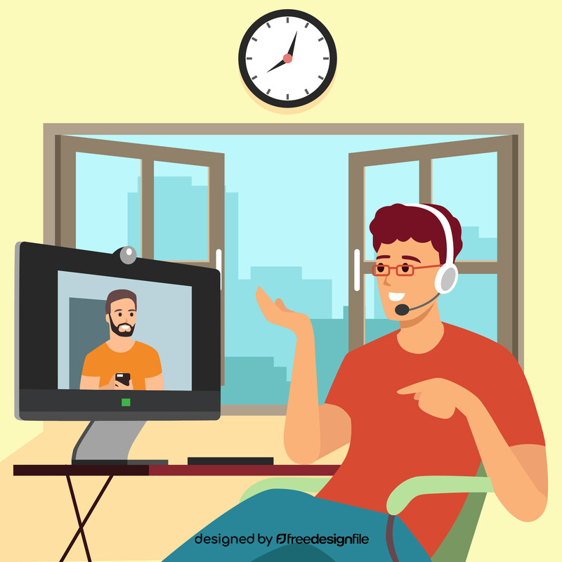 Video call illustration vector