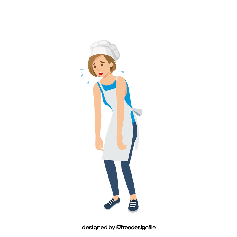 Tired woman cooking clipart