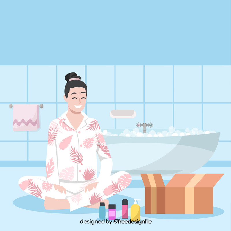 Woman bathtub stock illustration vector