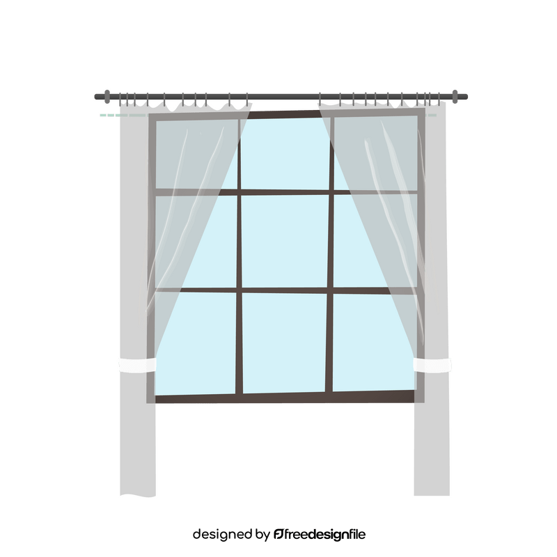 Window with curtain clipart