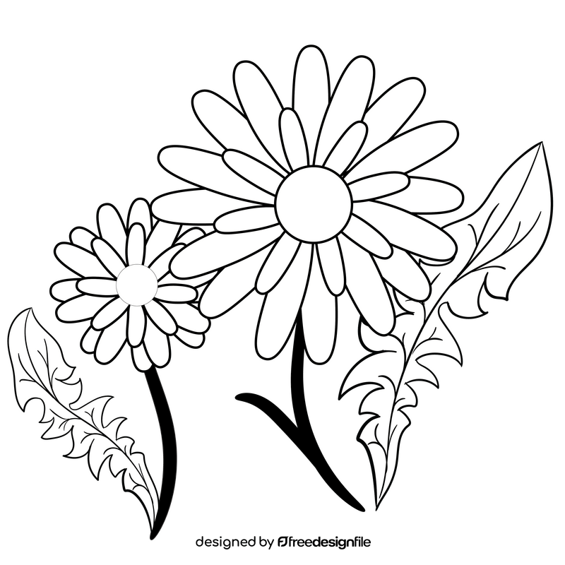 Dandelion black and white clipart free download