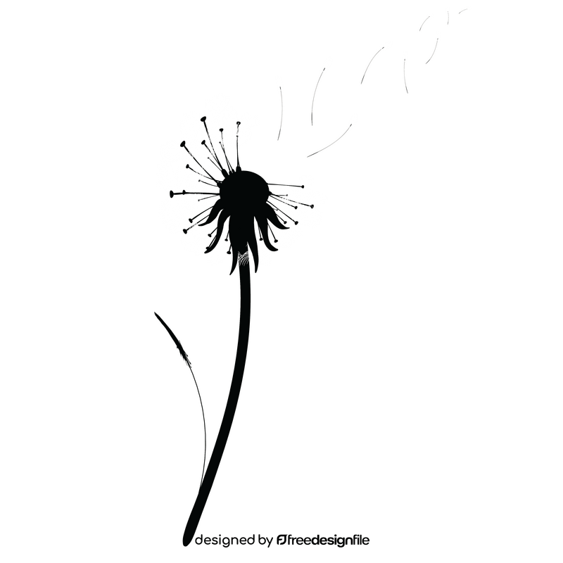 Dandelion black and white clipart