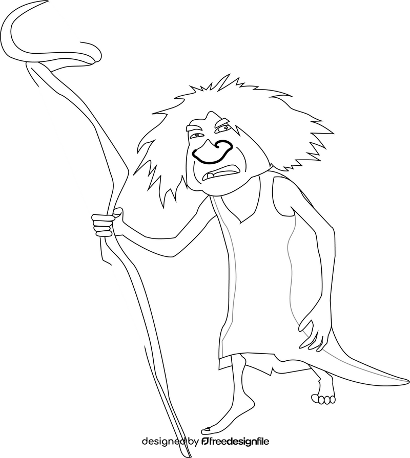 Gran The Croods cartoon drawing black and white clipart