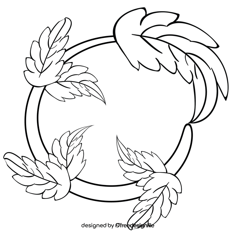 Free leaf black and white clipart