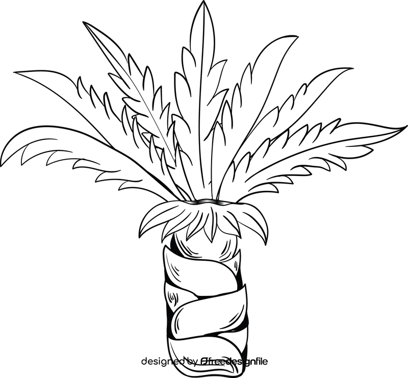 Palm black and white clipart