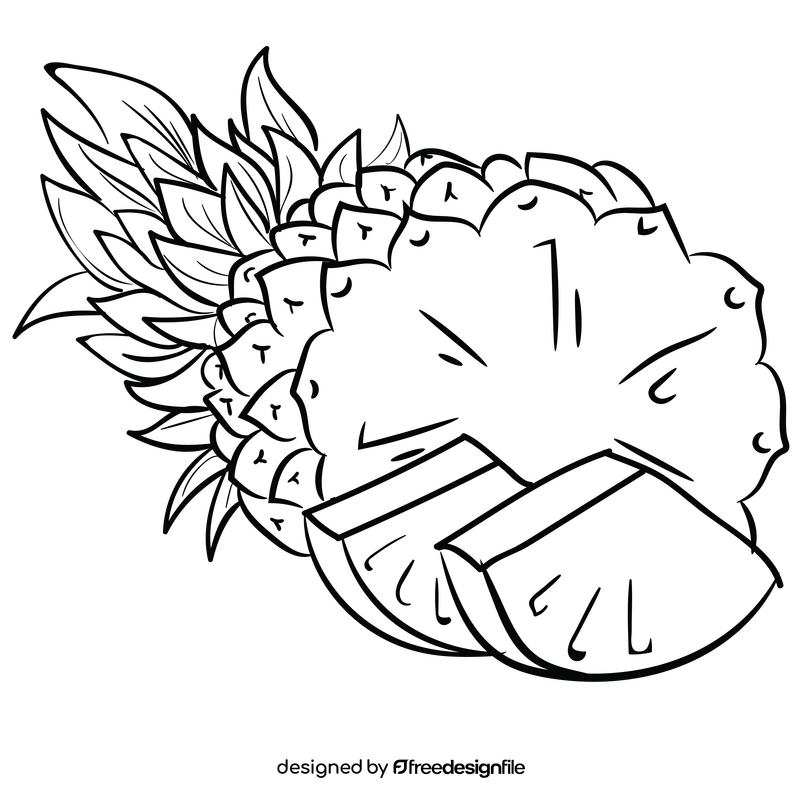 Pineapple black and white clipart