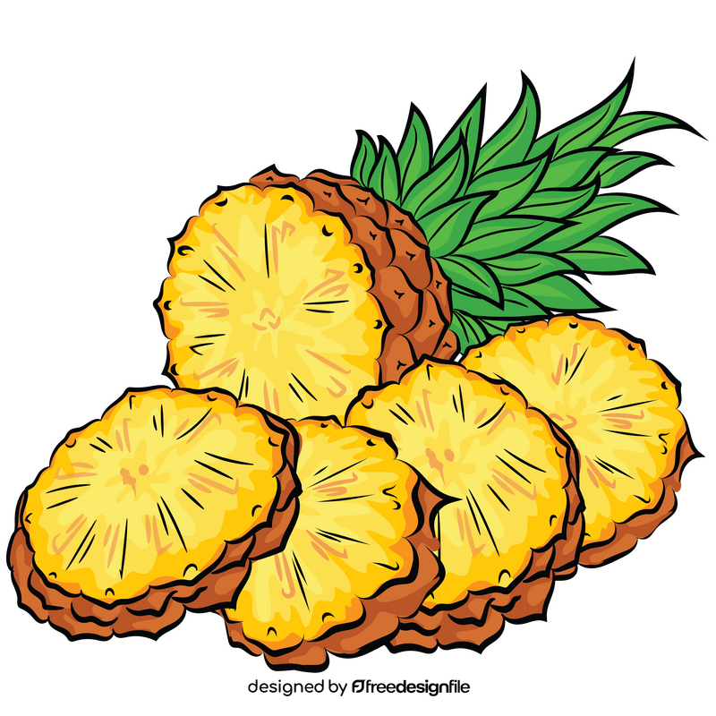 Pineapple slices clipart