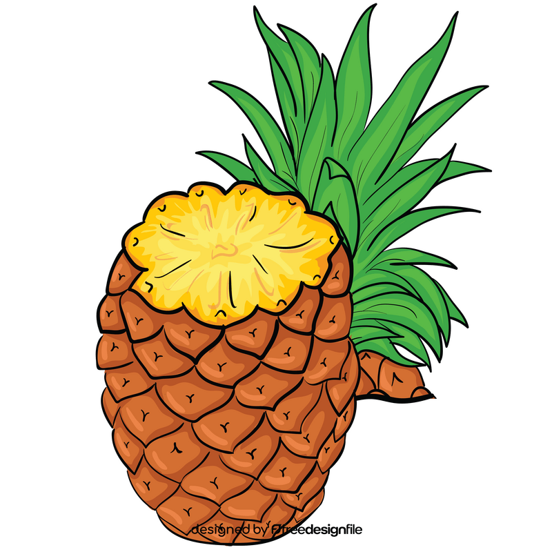 Pineapple with leaves clipart