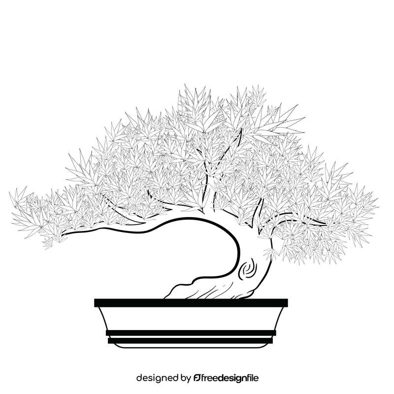 Free potted plant black and white clipart