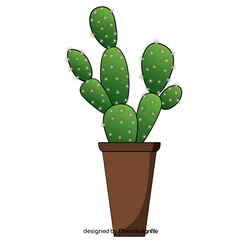 Cactus potted plant clipart