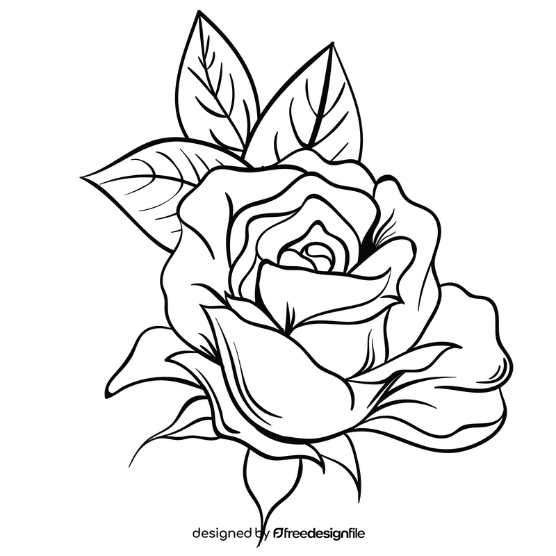 Rose black and white clipart free download