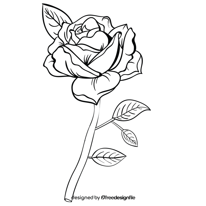 Rose black and white clipart free download