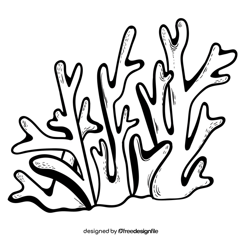 Sea plant black and white clipart free download