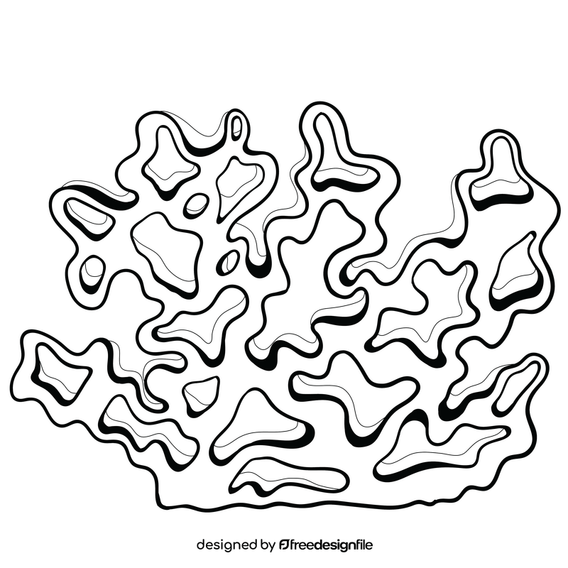 Free sea plant black and white clipart