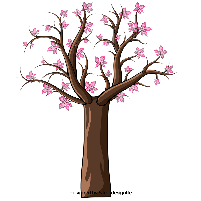 Tree with flowers clipart