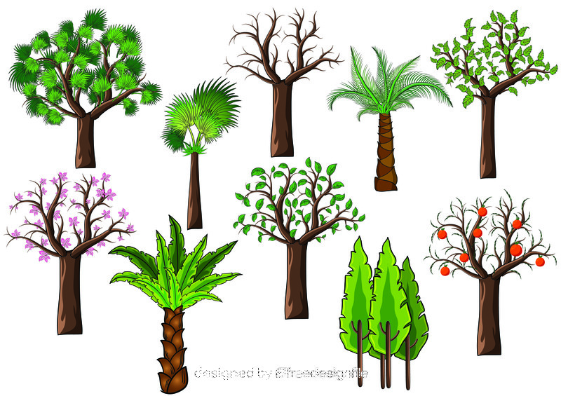 Trees set vector