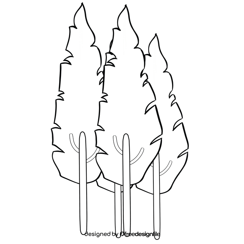 Trees black and white clipart