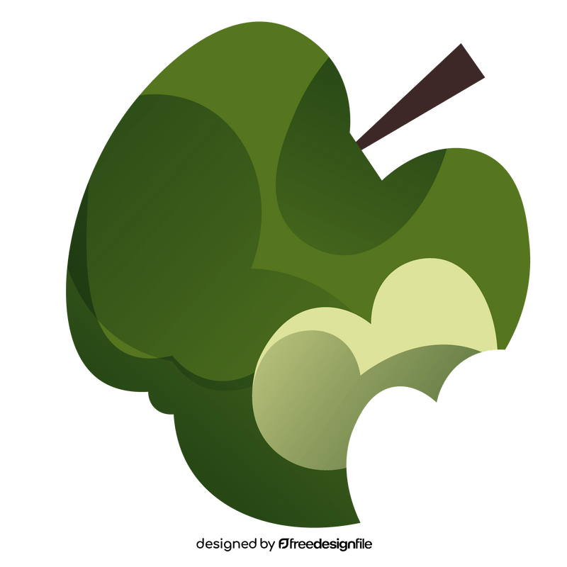 Green apple bite clipart