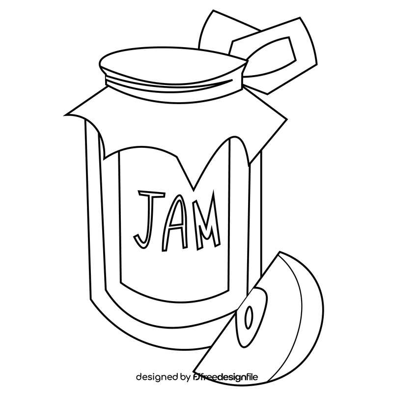 Green apple jam black and white clipart