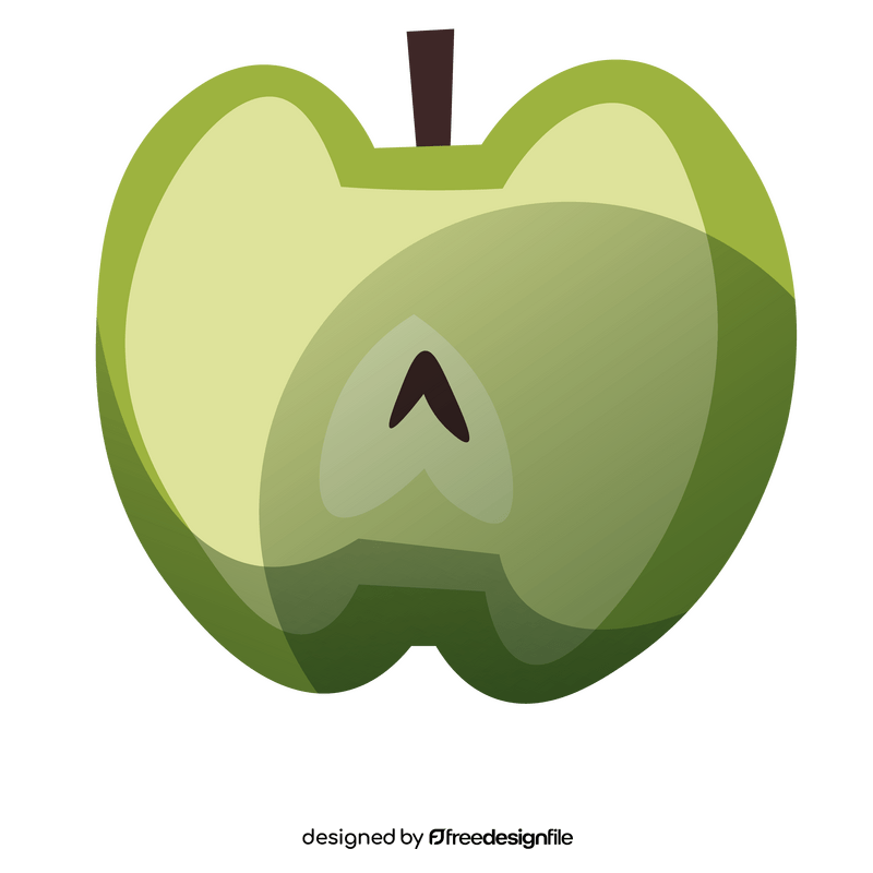 Green apple half clipart