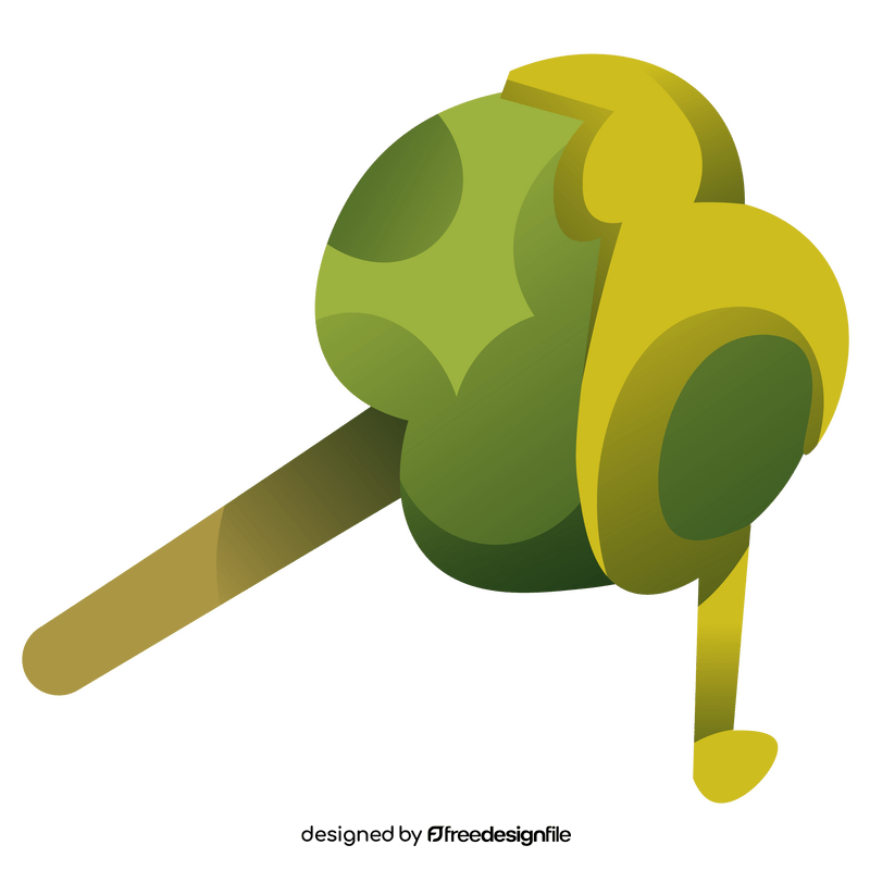 Green apple with honey clipart