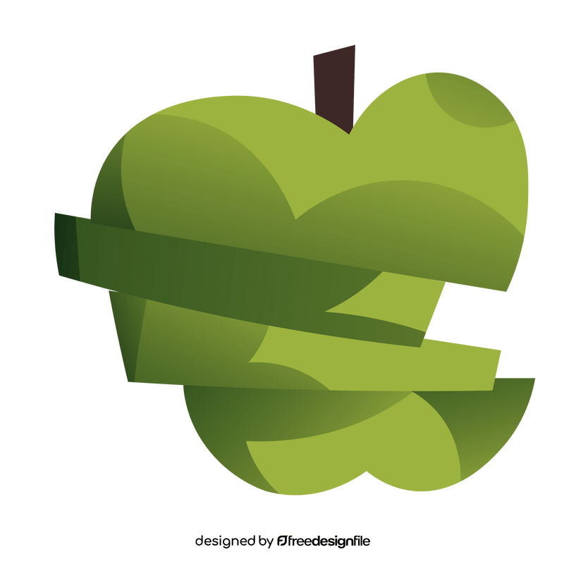 Stack of sliced green apple clipart