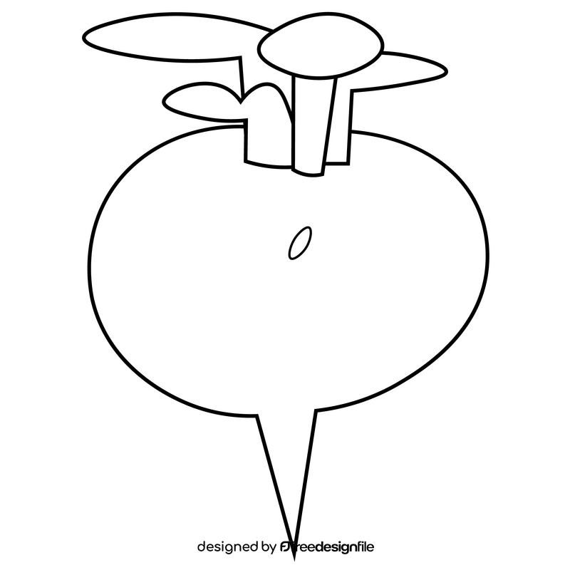 Beet vegetable drawing black and white clipart