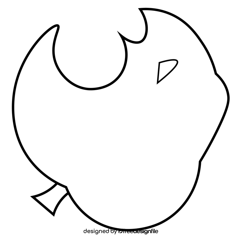 Green apple bitten drawing black and white clipart