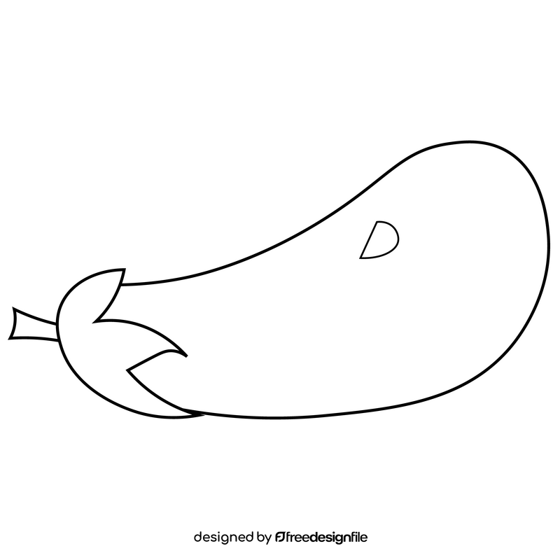 Eggplant drawing black and white clipart