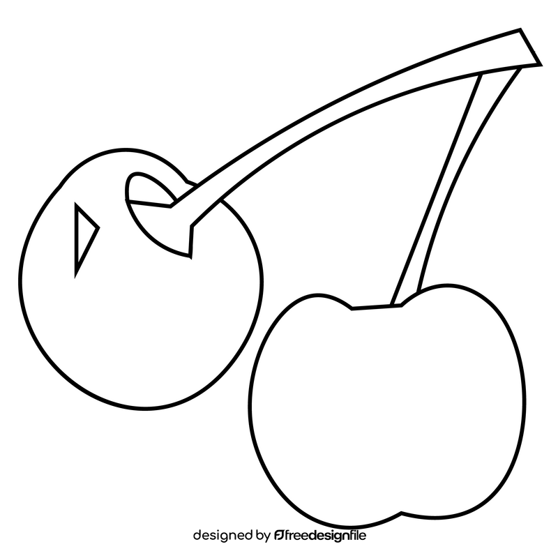 Cherries black and white clipart