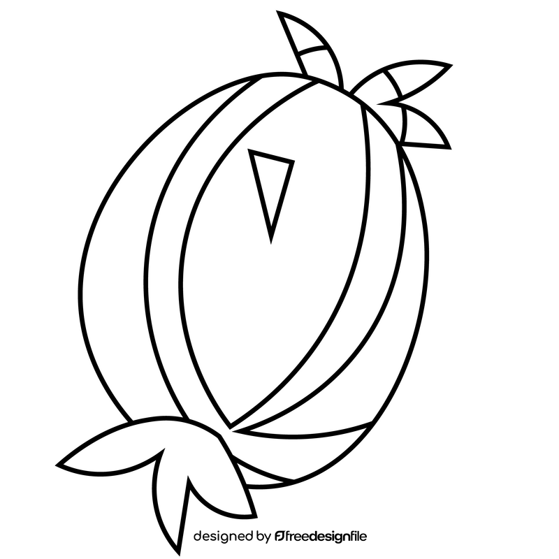 Gooseberry black and white clipart