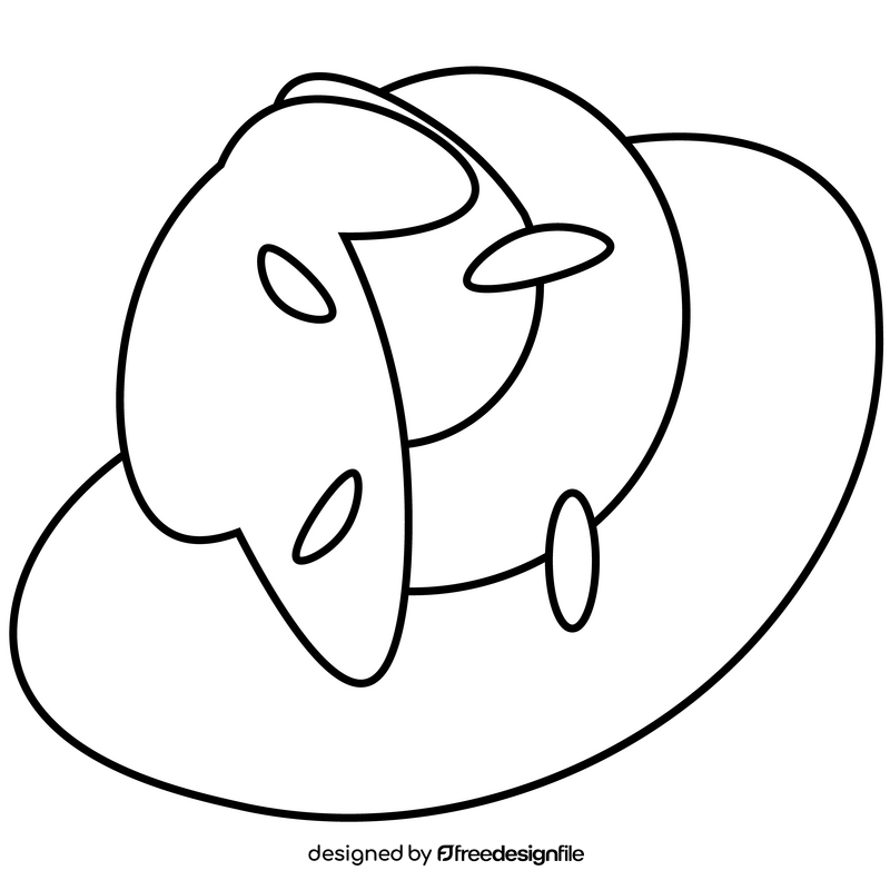 Cinnamon roll black and white clipart