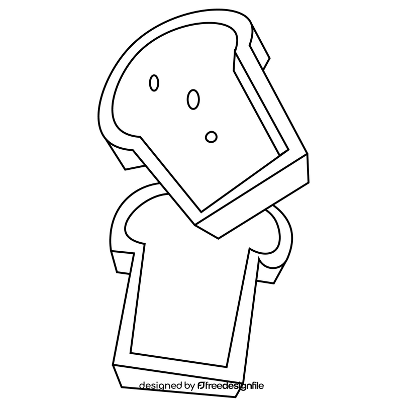 Bread toasts black and white clipart