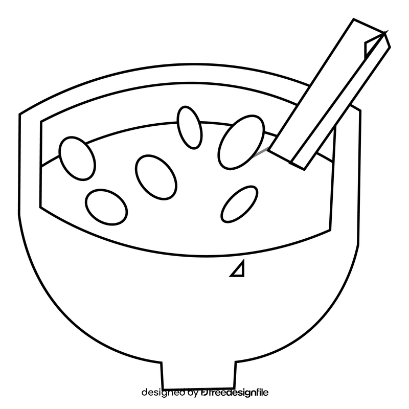 Breakfast corn flakes black and white clipart