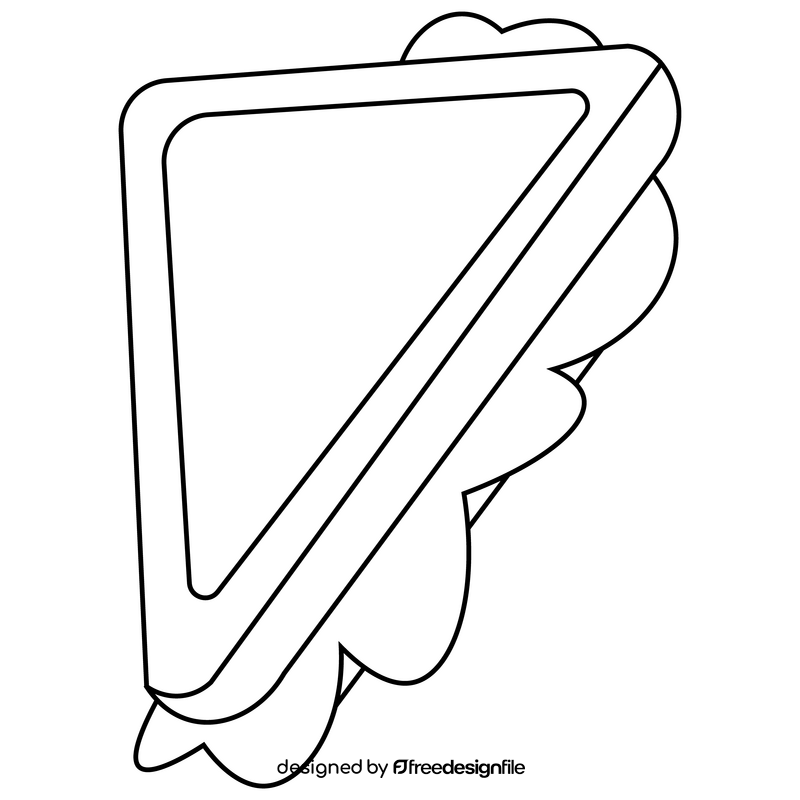 Breakfast toast black and white clipart