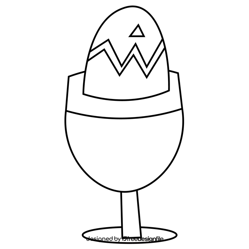 Breakfast egg boiled black and white clipart