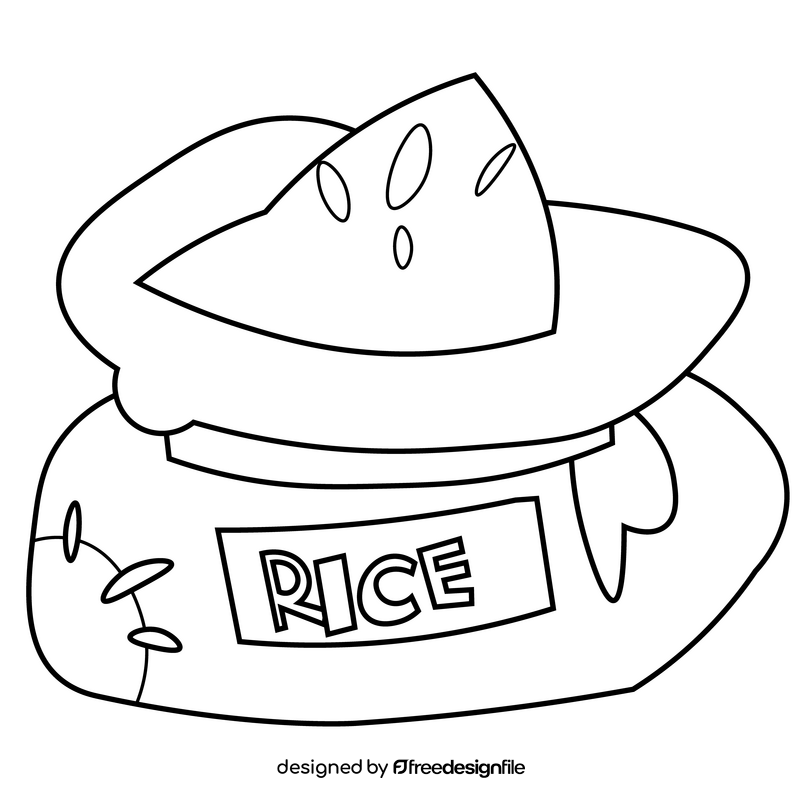 Cereals rice black and white clipart