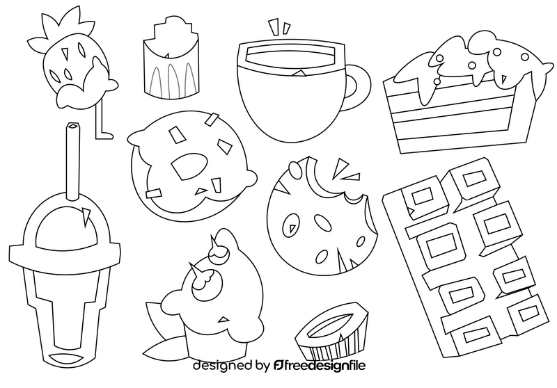 Set of chocolate black and white vector