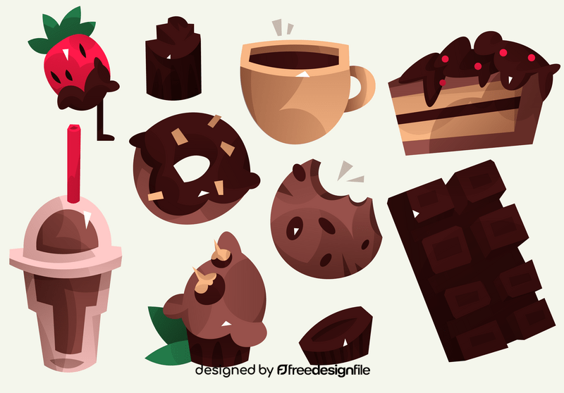 Set of chocolate vector