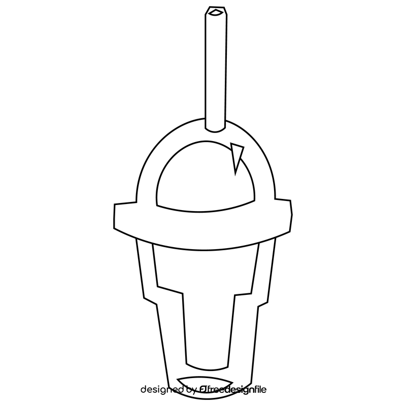 Chocolate milkshake black and white clipart