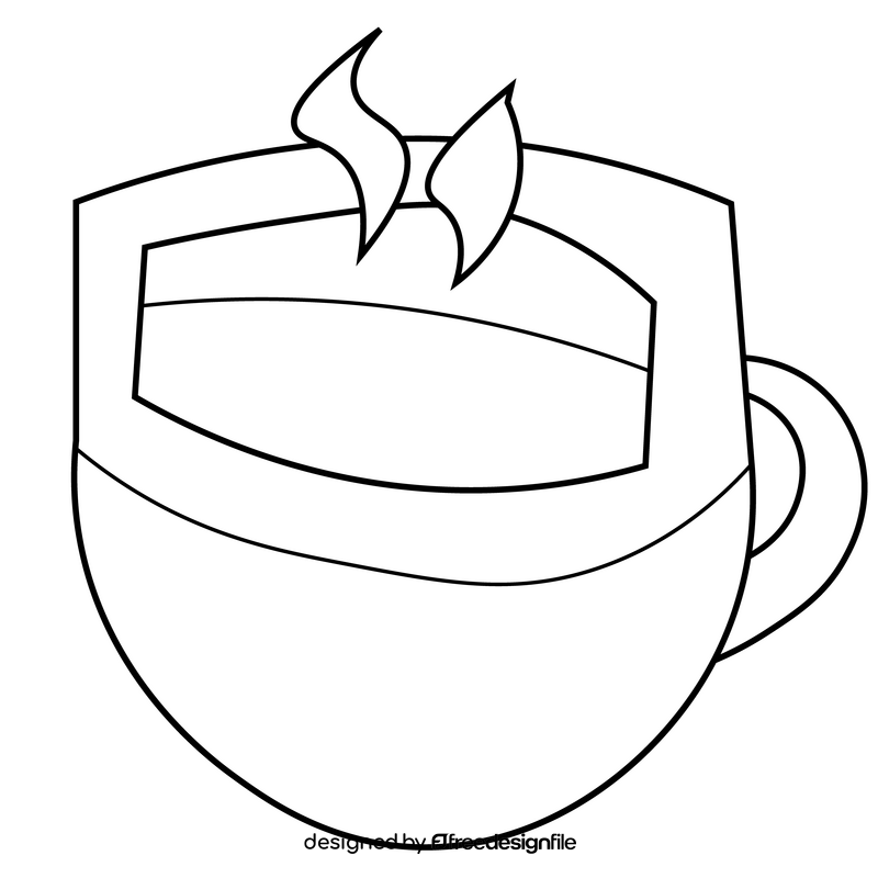 Coffee cup black and white clipart