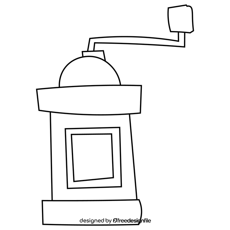 Coffee grinder black and white clipart